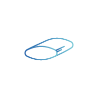 Blue capsule/pill icon, simple line art indicating medication